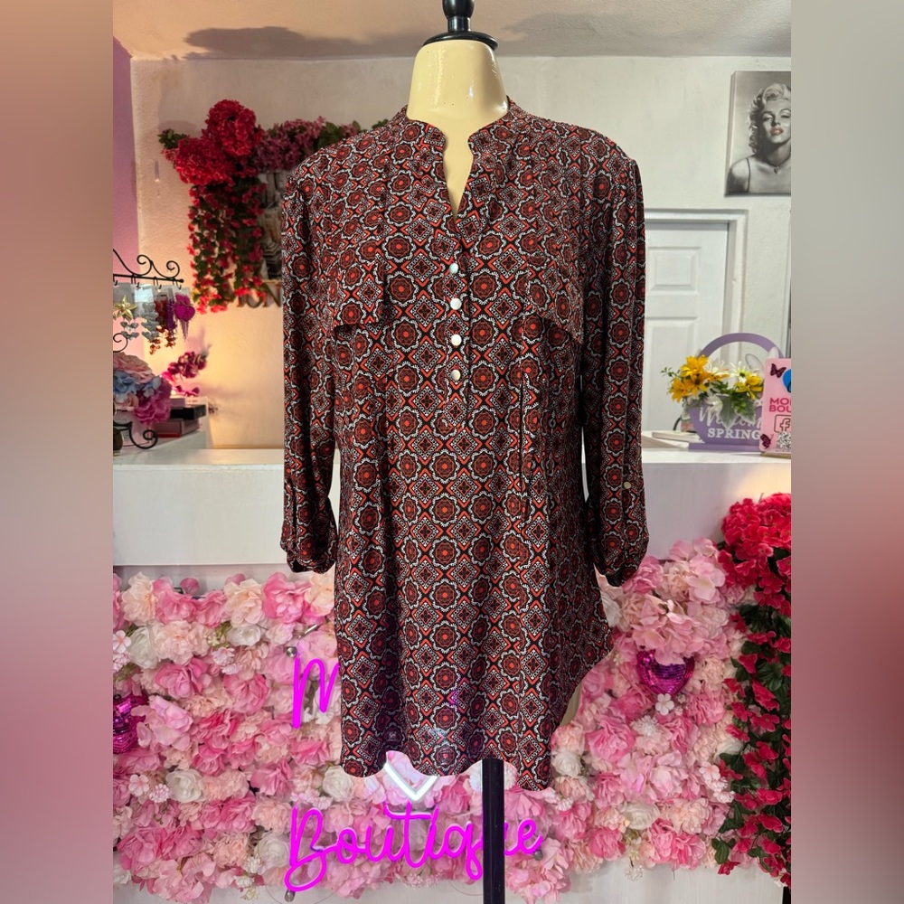 Elegant Red Patterned Women's top New🌺